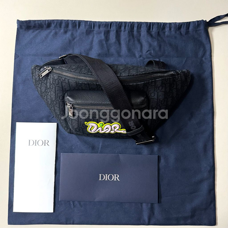 [한정판/백화점판]디올 X 카우스 오블리크 벨트백--3