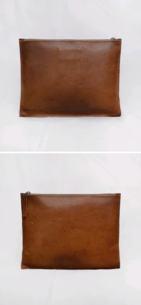 메종 마르지엘라 스티치로고 베지터블 레더 클러치백--2