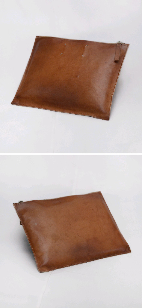 메종 마르지엘라 스티치로고 베지터블 레더 클러치백--3