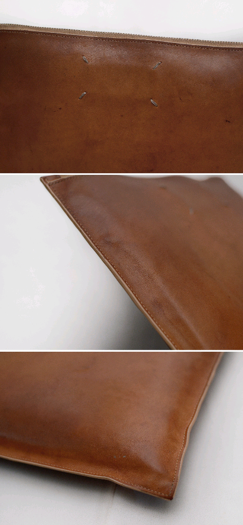 메종 마르지엘라 스티치로고 베지터블 레더 클러치백--7