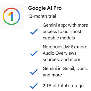 구글 Google Ai Pro 요금제 개인 12개월 이용권 Gemini 제미나이 제미니