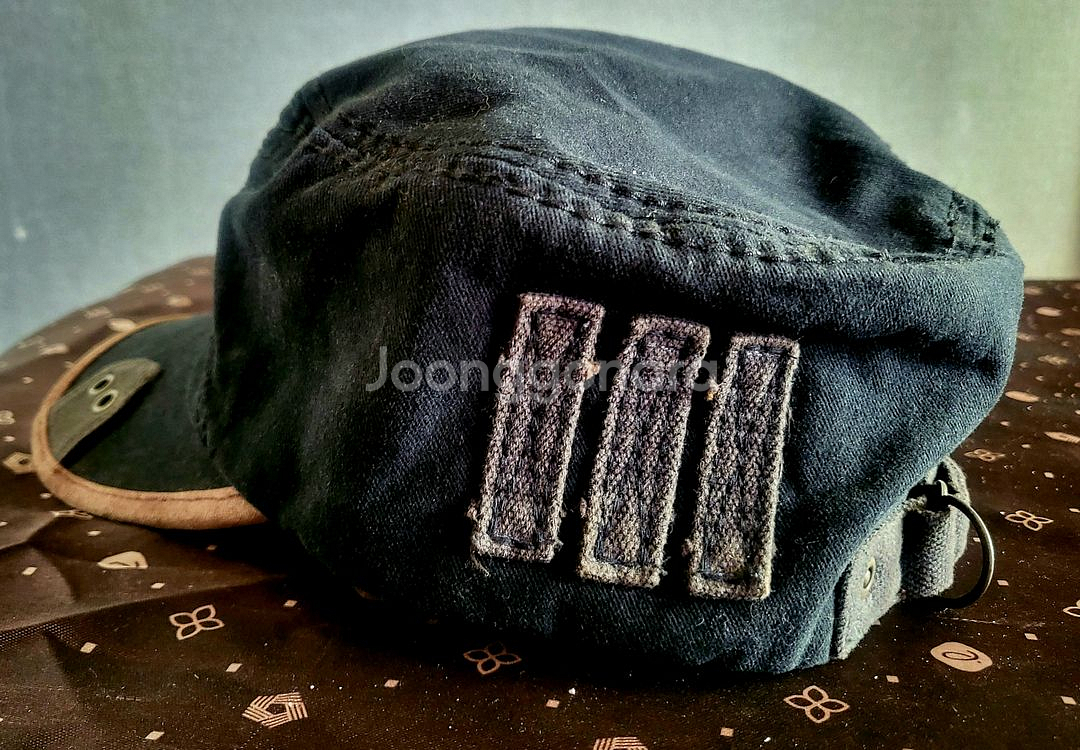 [미사용 새상품] H.coustic 블랙 빈티지 밀리터리 캡--1