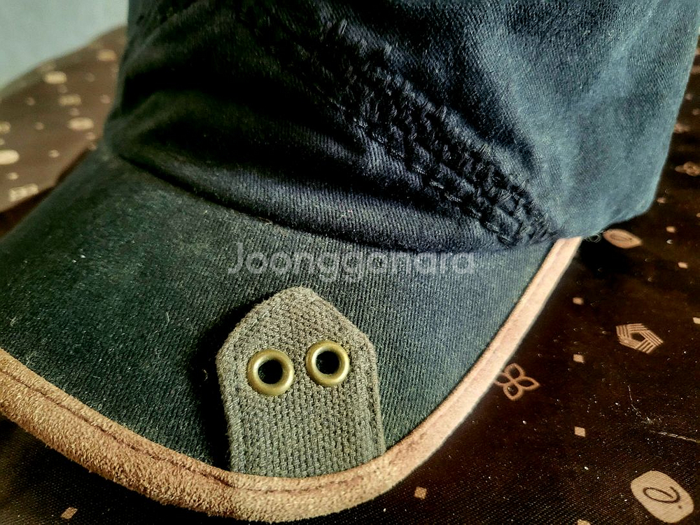 [미사용 새상품] H.coustic 블랙 빈티지 밀리터리 캡--3