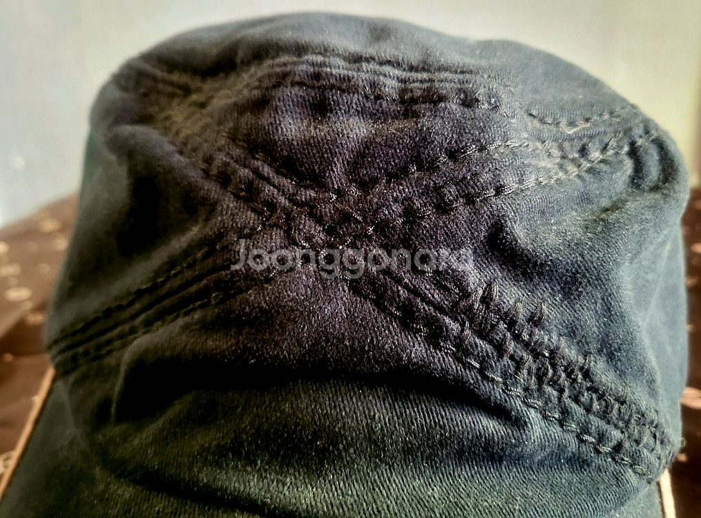 [미사용 새상품] H.coustic 블랙 빈티지 밀리터리 캡--4