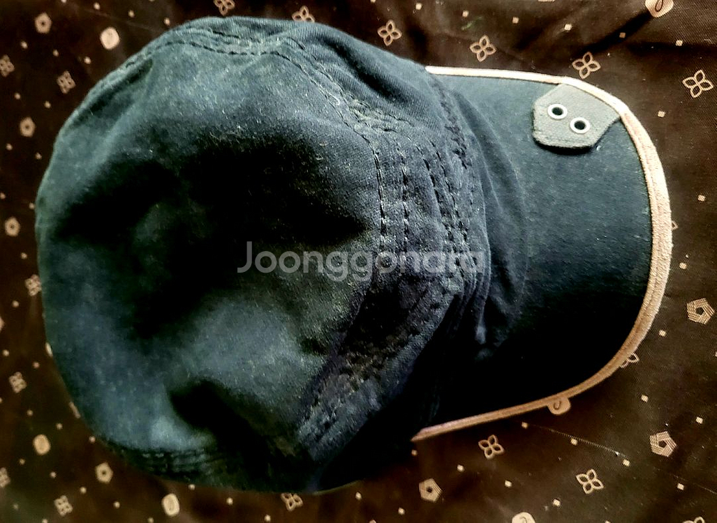 [미사용 새상품] H.coustic 블랙 빈티지 밀리터리 캡--7