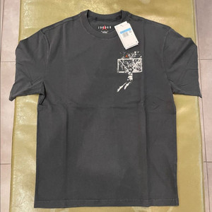 (100)나이키 조던 브루클린 오버사이즈 그래픽 반팔티 차콜