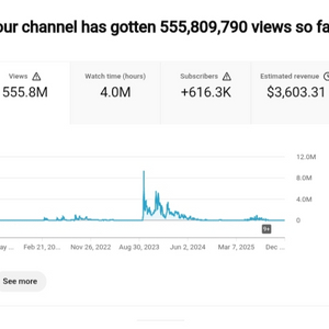 61만명 수익 활성화 유튜브 채널 (총 조회수 5억회)