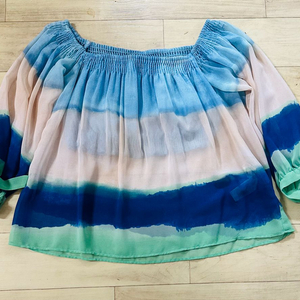 자라 BASIC 오프숄더 시스루 블라우스