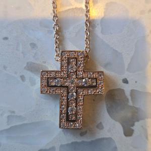 18K 다미아니 십자가 목걸이