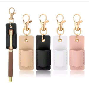 새상품)가죽 펜 선글라스 안경 홀더 키링 - 핑크