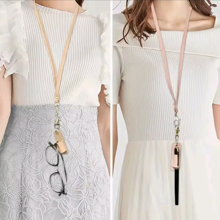 새상품)가죽 펜 선글라스 안경 홀더 키링 - 핑크--1