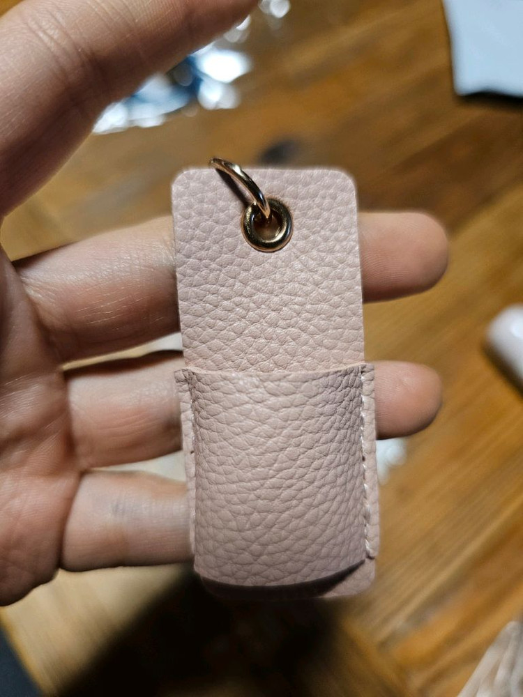 새상품)가죽 펜 선글라스 안경 홀더 키링 - 핑크--3