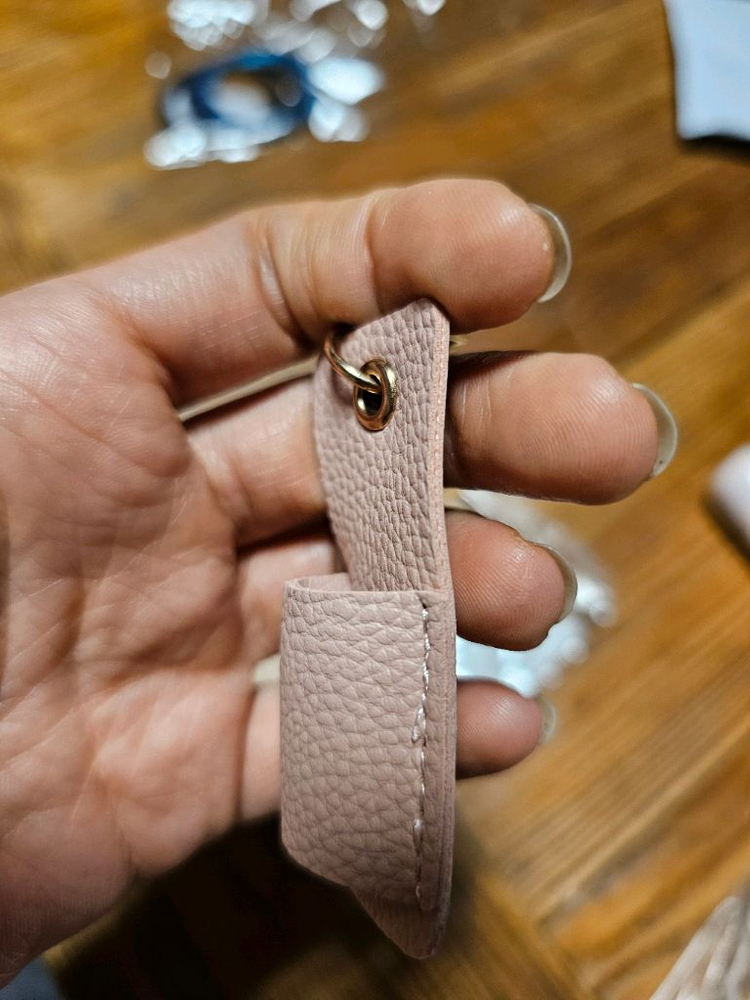 새상품)가죽 펜 선글라스 안경 홀더 키링 - 핑크--4