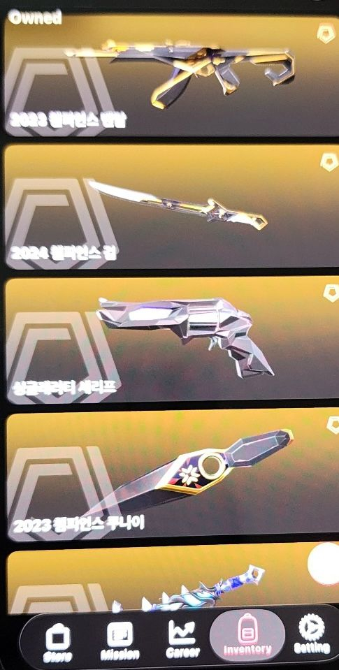 발로란트 23,24 챔스 세트 보유 게임계정 판매합니다 이미지