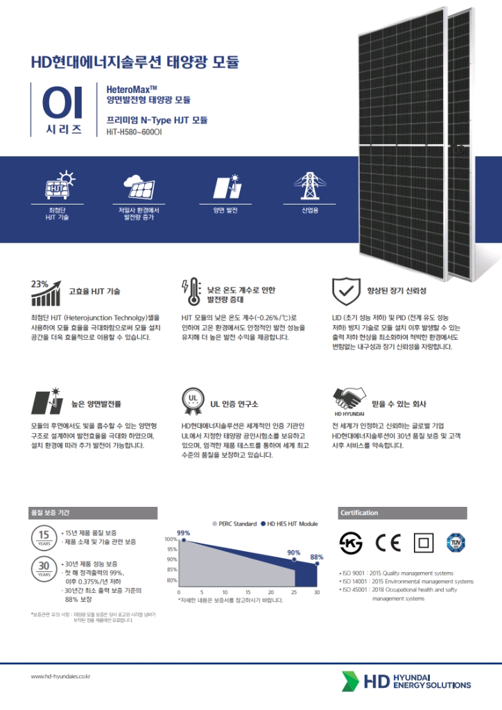 태양광패널 현대595w (작년출시,커넥터x) 이미지