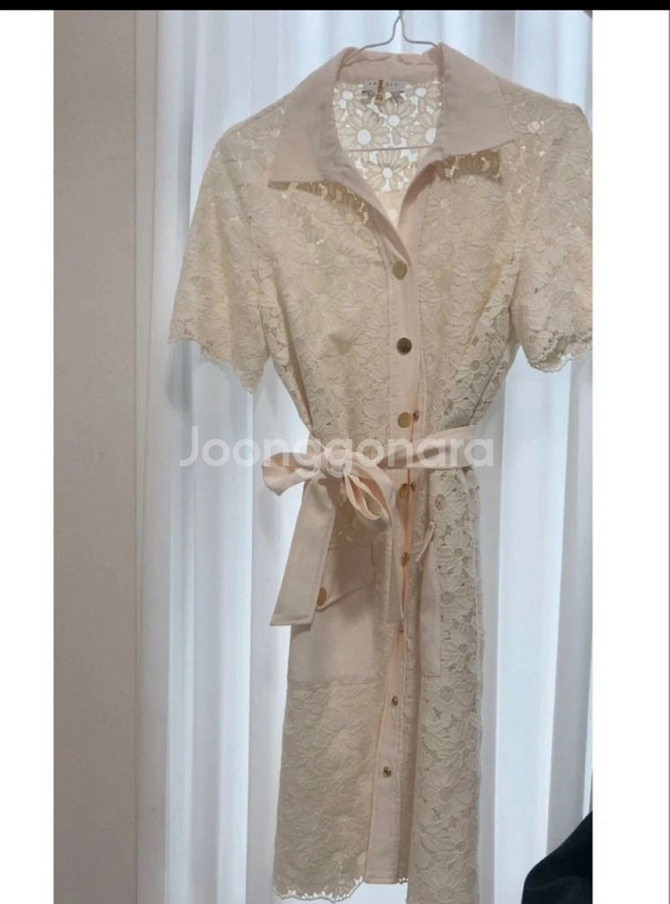 산드로 레이스 셔츠 원피스--0