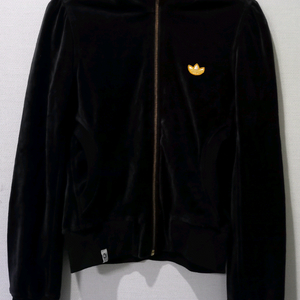 아디다스 희귀 벨벳 블랙 트랙탑 저지 져지집업 85/XS