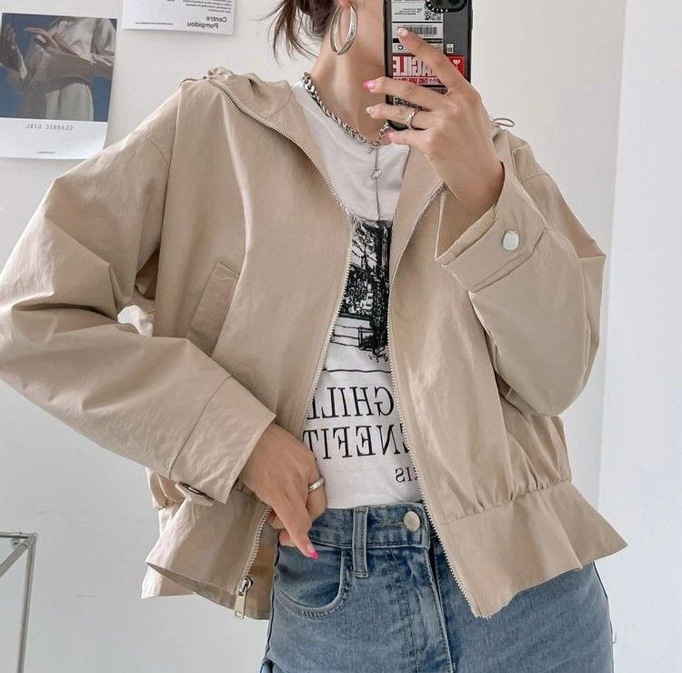 후드 집업 바람막이 바스락 자켓--2