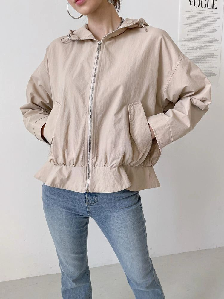 후드 집업 바람막이 바스락 자켓--4