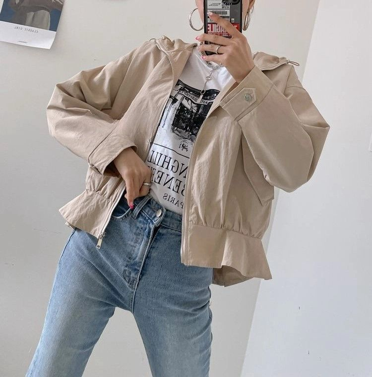 후드 집업 바람막이 바스락 자켓--5