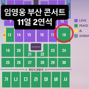 임영웅 부산 콘서트 18구역 11열 2연석 티켓 양도