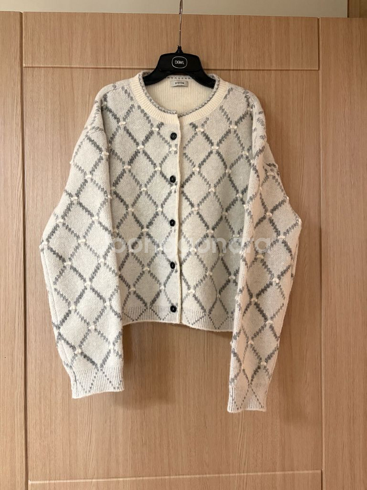 시스템 울블랜드 아가일 니트가디건--0