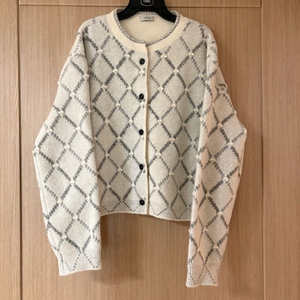 시스템 울블랜드 아가일 니트가디건