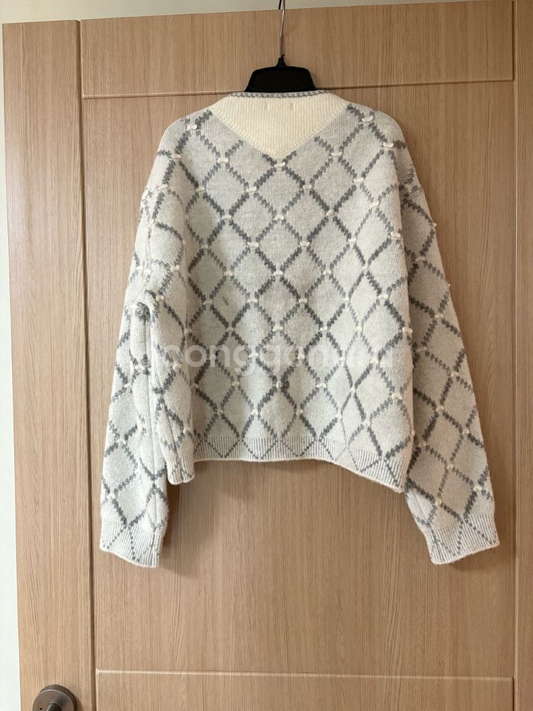 시스템 울블랜드 아가일 니트가디건--2