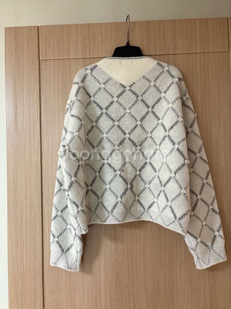 시스템 울블랜드 아가일 니트가디건--4