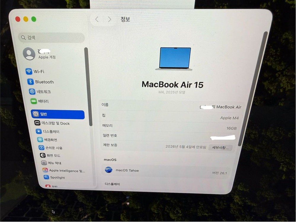 맥북에어 M4 15인치 16GB/256GB 새상품급 이미지
