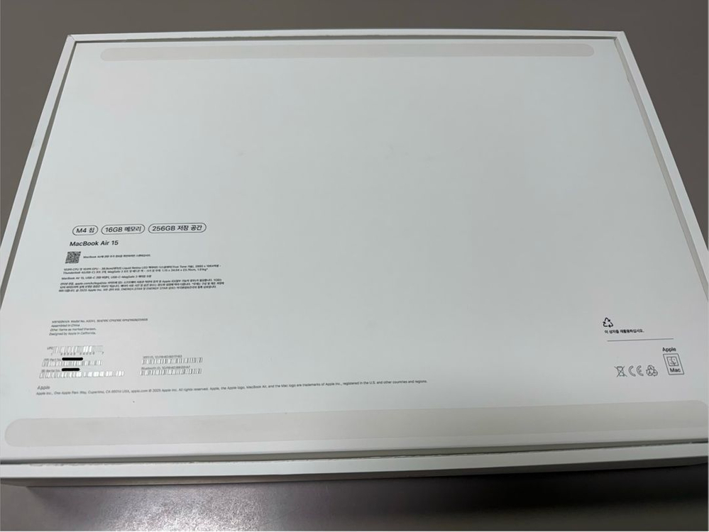맥북에어 M4 15인치 16GB/256GB 새상품급 이미지