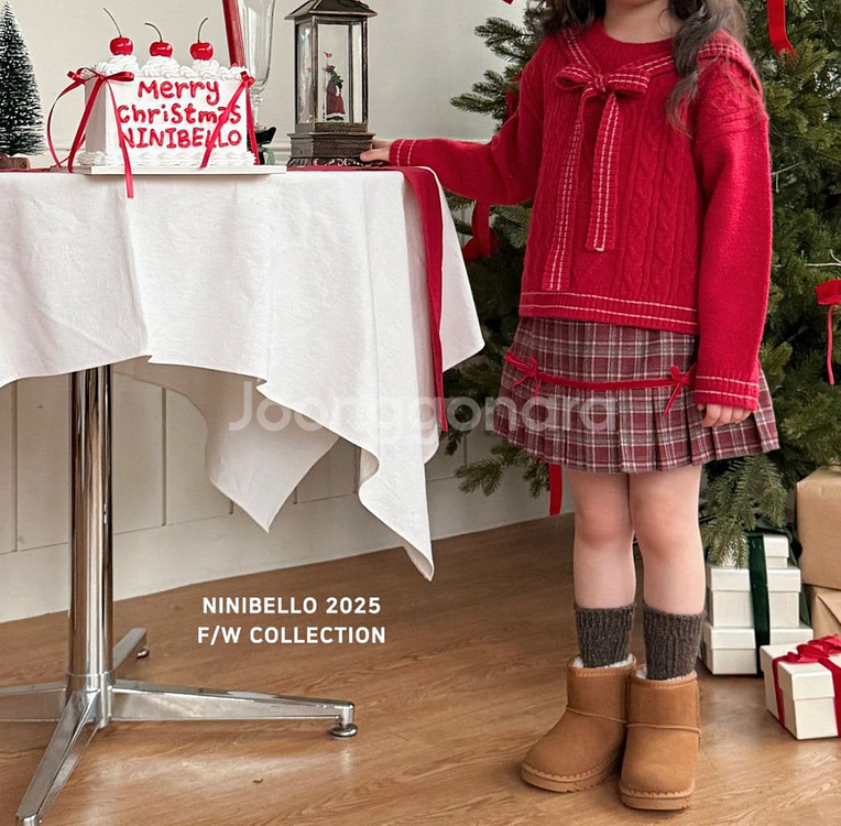 니니벨로 스커트 버건디M 새상품--1