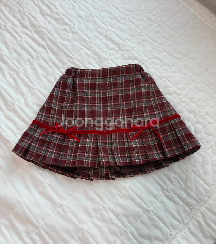 니니벨로 스커트 버건디M 새상품--2