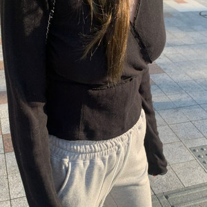 타낫 cotton wrap frill t shirt 코튼 랩 티셔츠 블랙