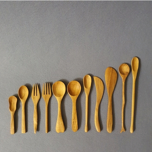 티크 우드 원목 나무 커트러리 스푼 포크 버터나이프 머들러