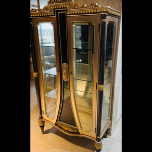 이즈가구 고급 프리미엄 엔틱 골드샴페인 마호가니원목 장식장