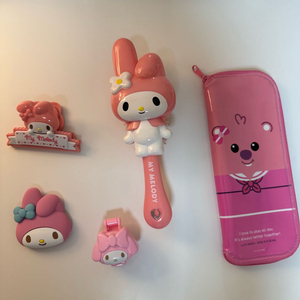 마이멜로디 빗/그립톡/집게/패트병 뚜껑/잔망루피 어린이 수저세트