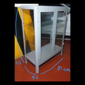 이케아 IKEA 파브리셰르 유리장식장 수납장(라이트그레이)
