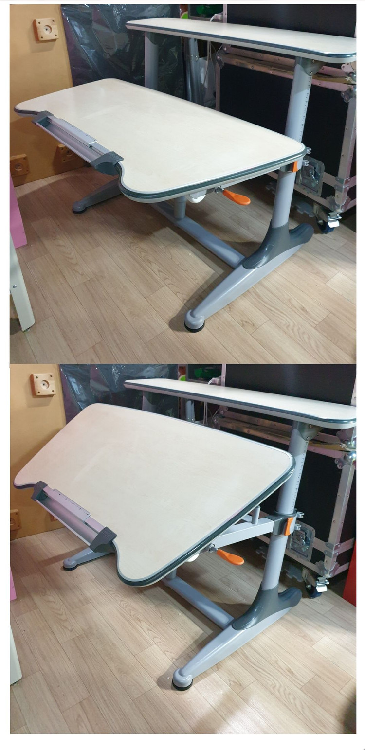 (아동/학생용) 니스툴그로우 커브형 책상+밤부 쿠션의자 세트 이미지