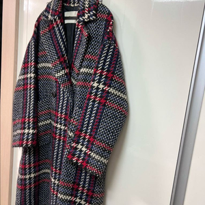 한섬 톰그레이하운드 TOM GREYHOUND 오버핏 체크 롱코트 맥시 루즈핏 연말룩