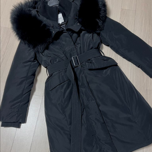 더엣지 AtG 사가폭스 이중잠금 구스다운 벨트 롱패딩 거위털 점퍼 자켓 코트 블랙 검정