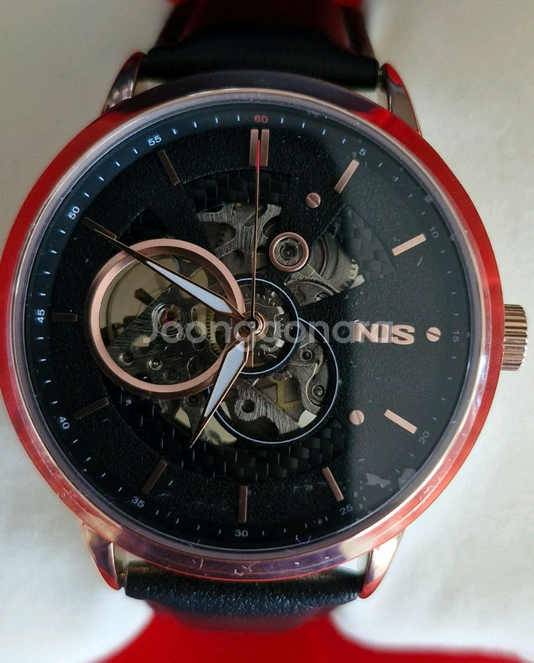 국정원 절대시계 NIS 오토메틱 로즈골드 미사용 남자시계 수집품--0