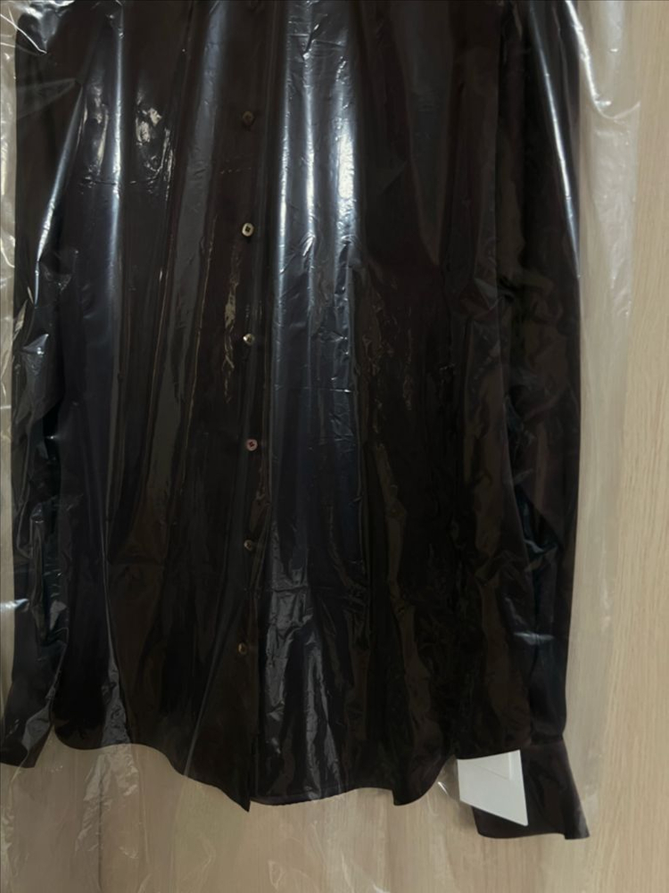 식스앤어하프 실크 새틴 셔츠 브라운 새상품 이미지