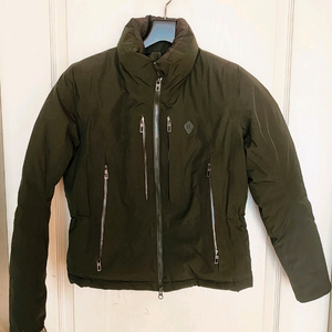 코오롱 여성 고어텍스 카키색 바람막이 패딩 90