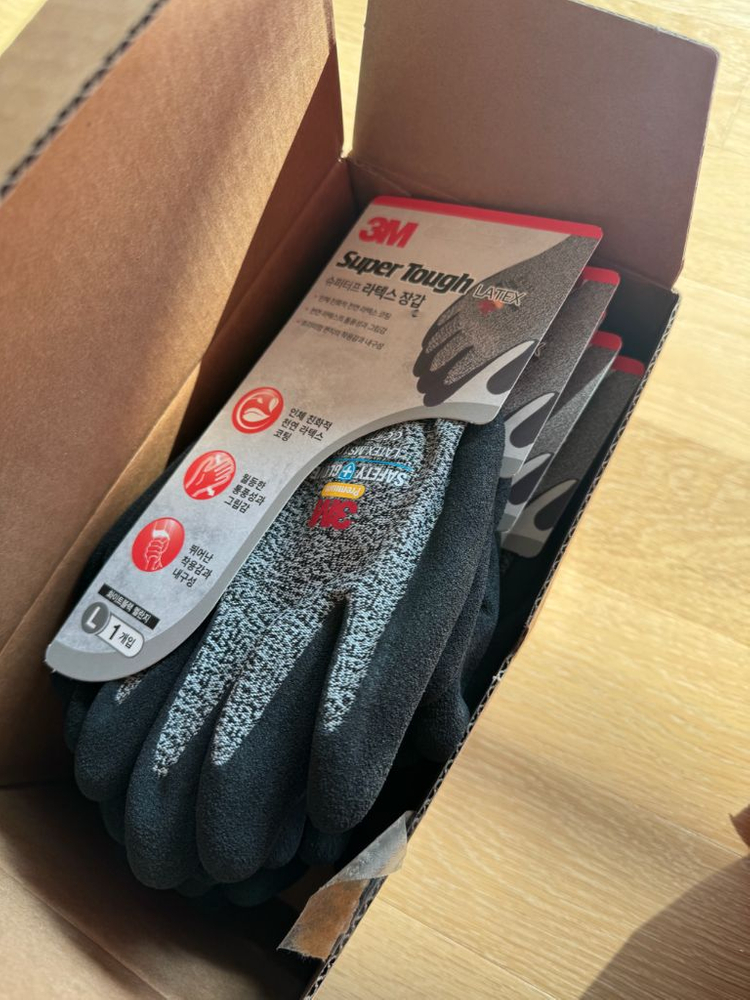 3M 슈퍼터프 라텍스 장갑 L사이즈 이미지
