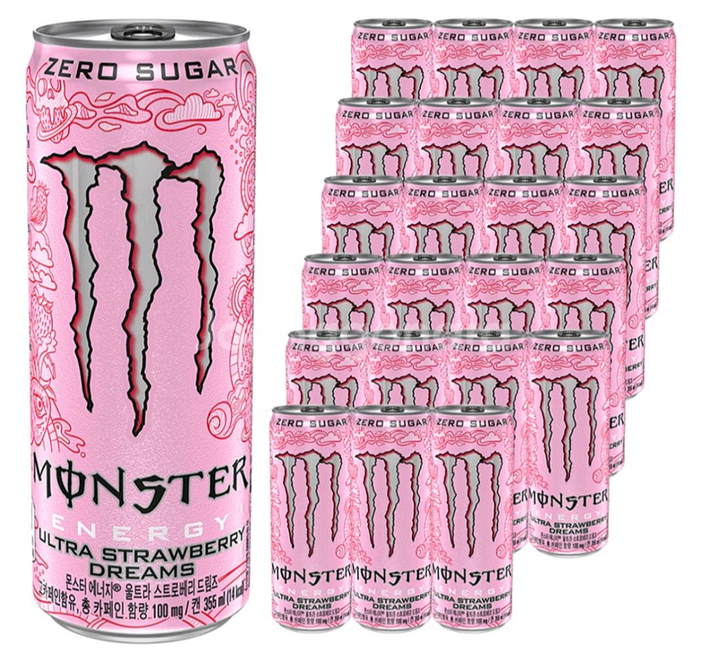 몬스터에너지 울트라 스트로베리 드림즈 CAN 355ML24개 드링크음료--1