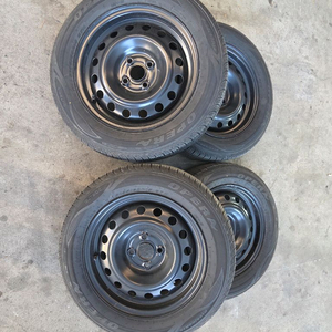 15인치 pcd100 스틸휠 타이어 세트