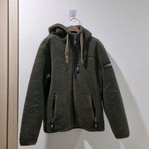 내셔널지오그래픽 후리스 후드집업 카키