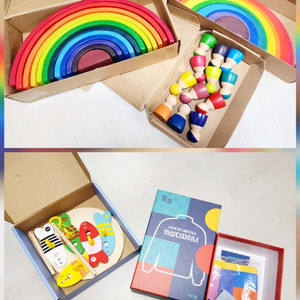 빅레인보우 무지개블럭, 세미써클, 우드 친구들 (교구 5종)