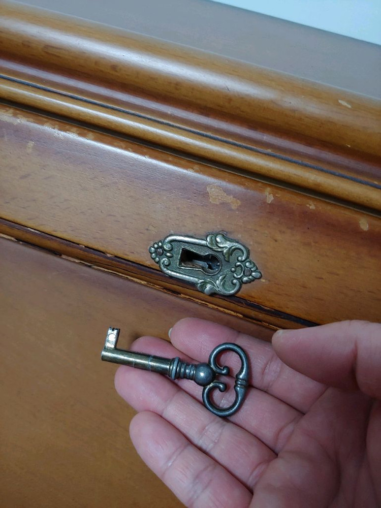 1990 엔틱 책상 / 히든 시크릿 데스크 / 폴딩 접이식 원목 빈티지--8